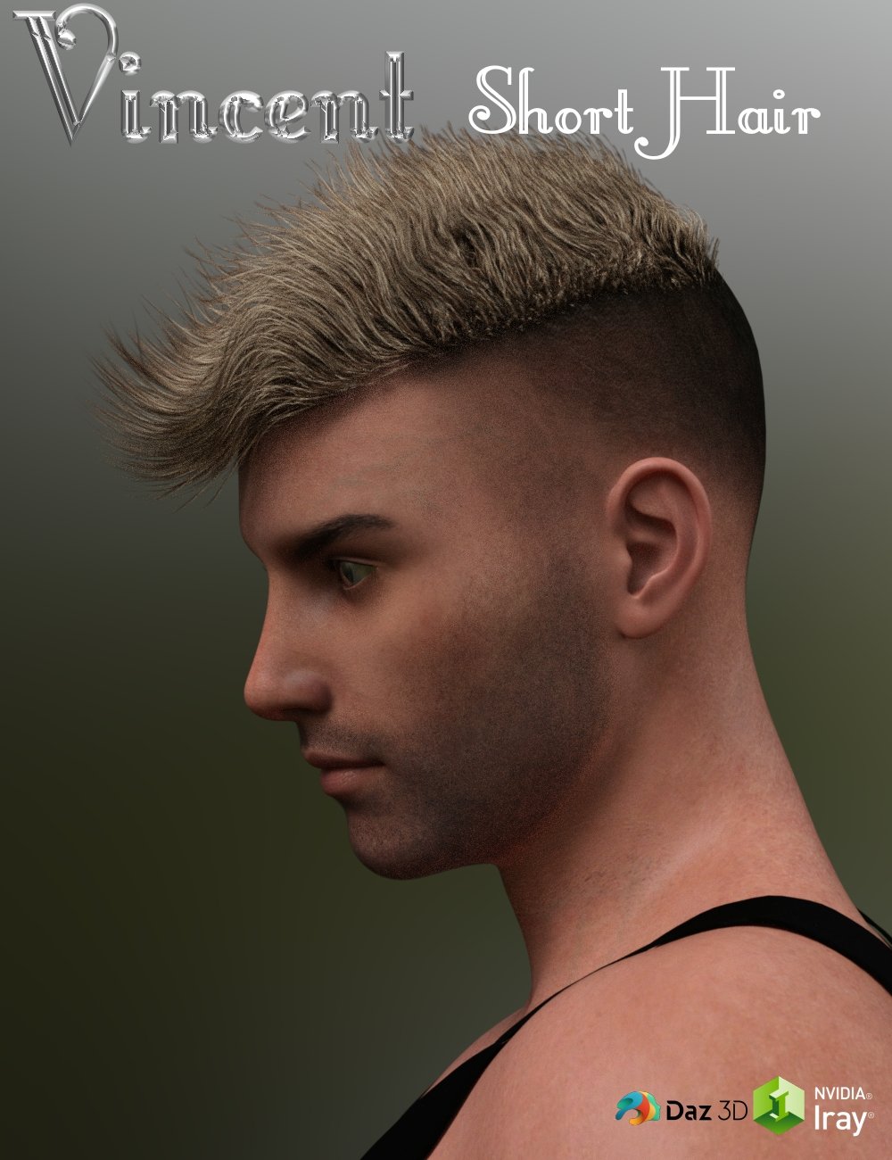 Vincent Short Hair for Genesis 3 Male(s) by: Neftis3D, 3D Models by Daz 3D