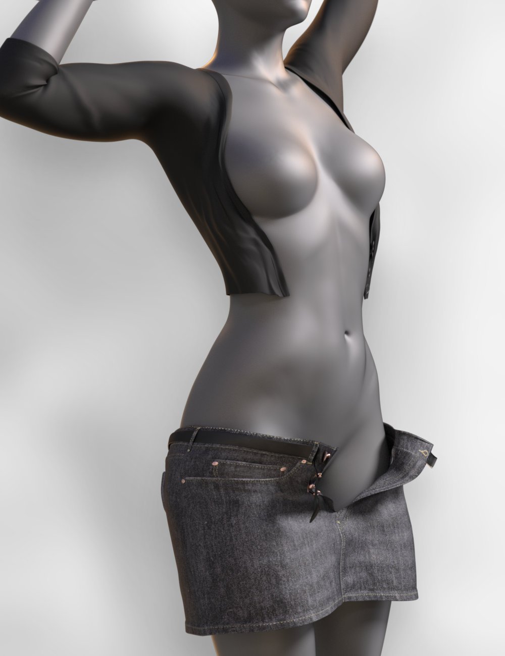 JeanZ Skirt Outfit for Genesis 3 Female(s) by: the3dwizard, 3D Models by Daz 3D