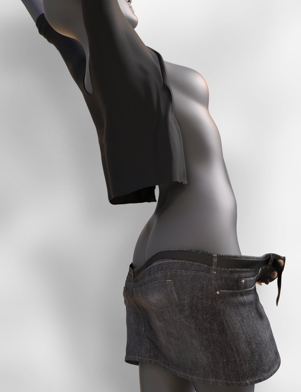 JeanZ Skirt Outfit for Genesis 3 Female(s) by: the3dwizard, 3D Models by Daz 3D