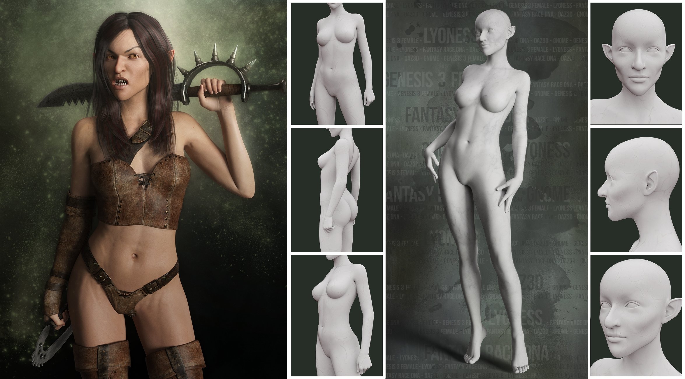LY Fantasy Races HD Faces and Bodies LY Fantasy Races HD Faces and Bodies by: Lyoness, 3D Models by Daz 3D