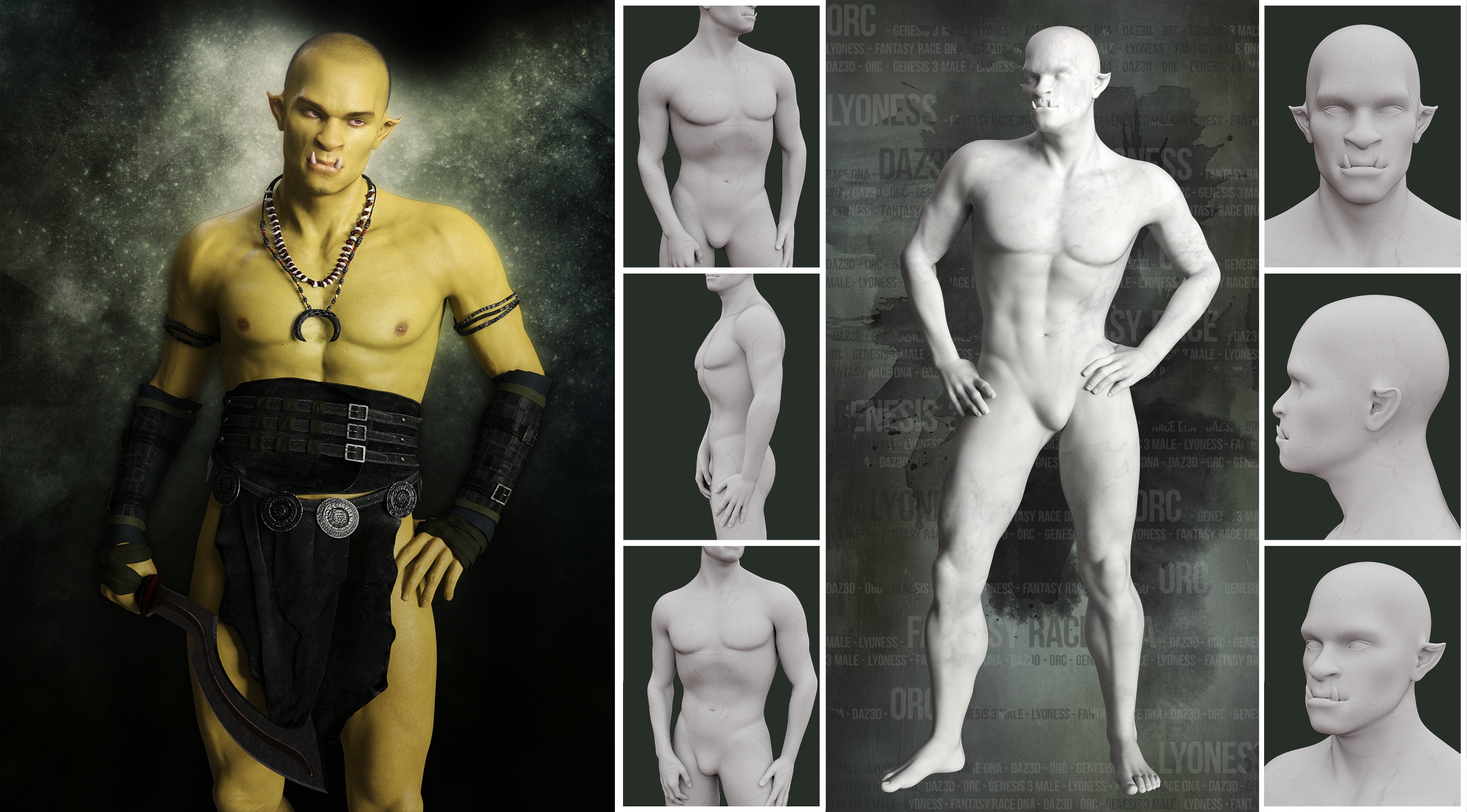 LY Fantasy Races HD Faces and Bodies by: Lyoness, 3D Models by Daz 3D