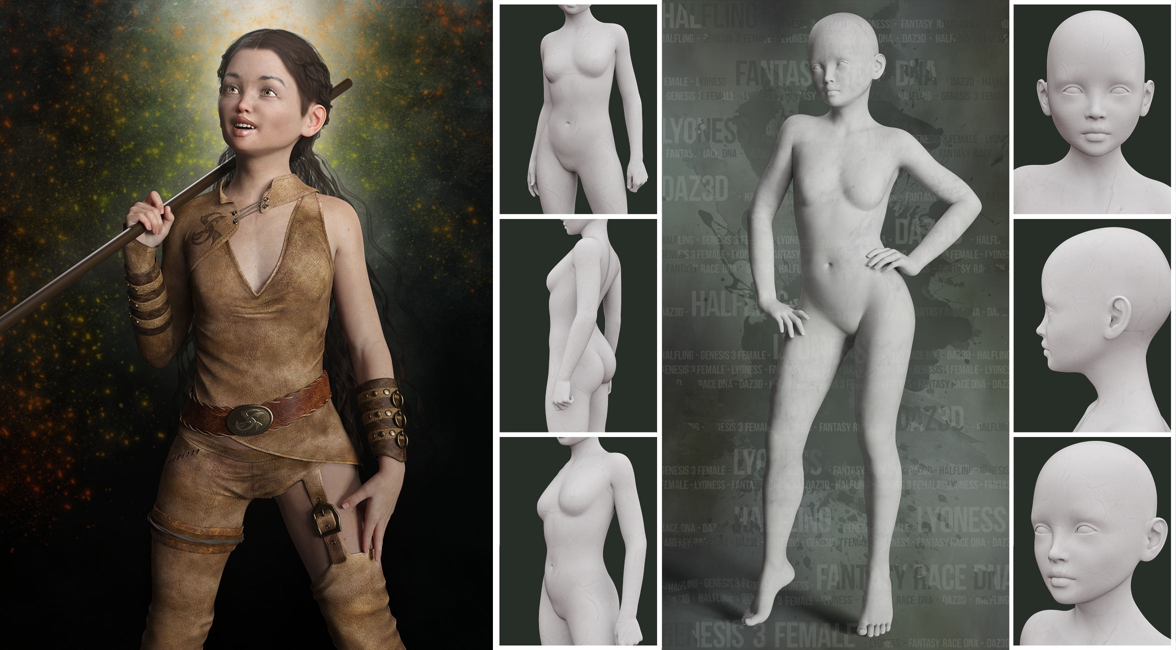 LY Fantasy Races HD Faces and Bodies by: Lyoness, 3D Models by Daz 3D