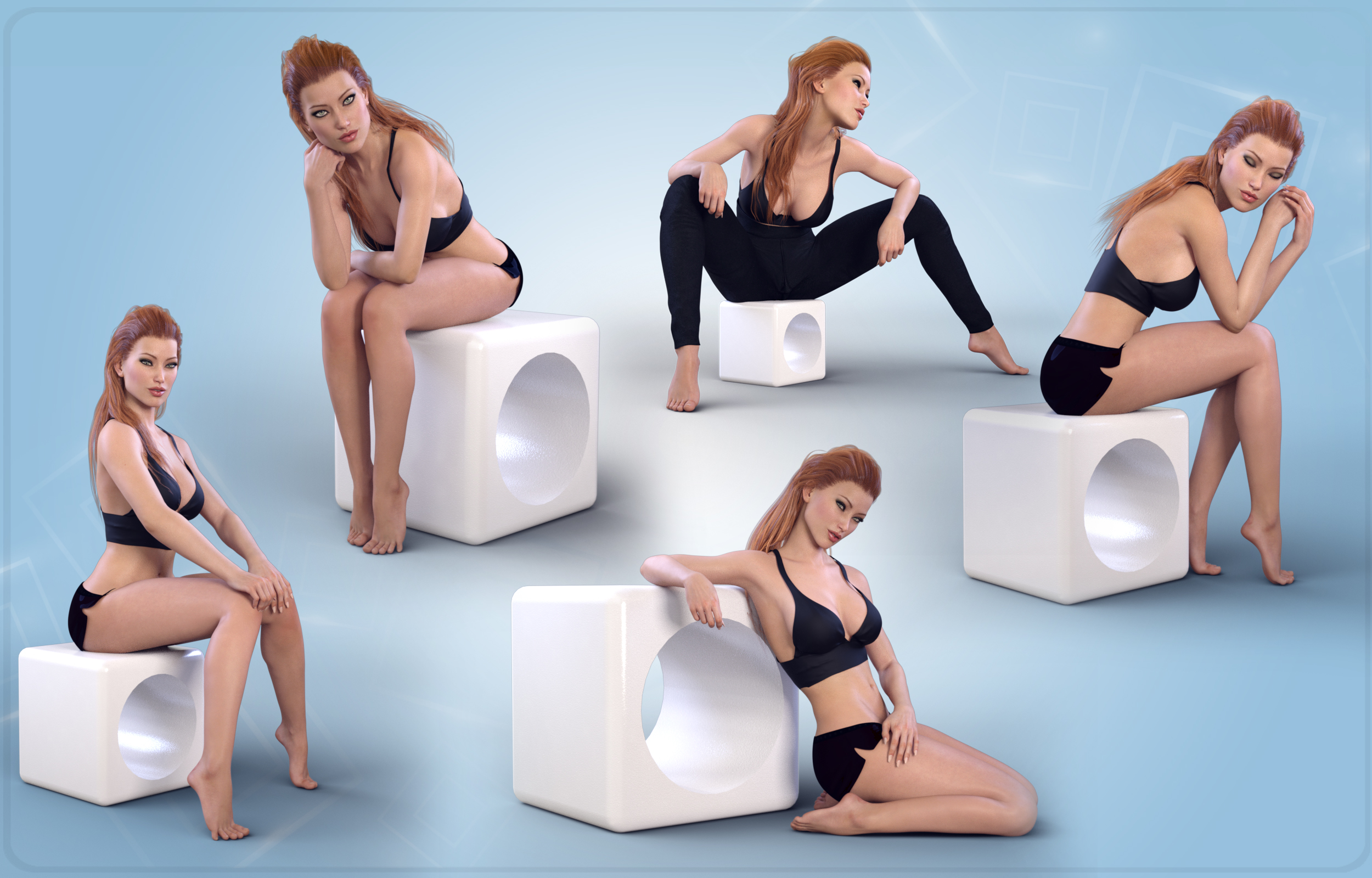 Z Sitting - Poses for Genesis 3 Female by: Zeddicuss, 3D Models by Daz 3D