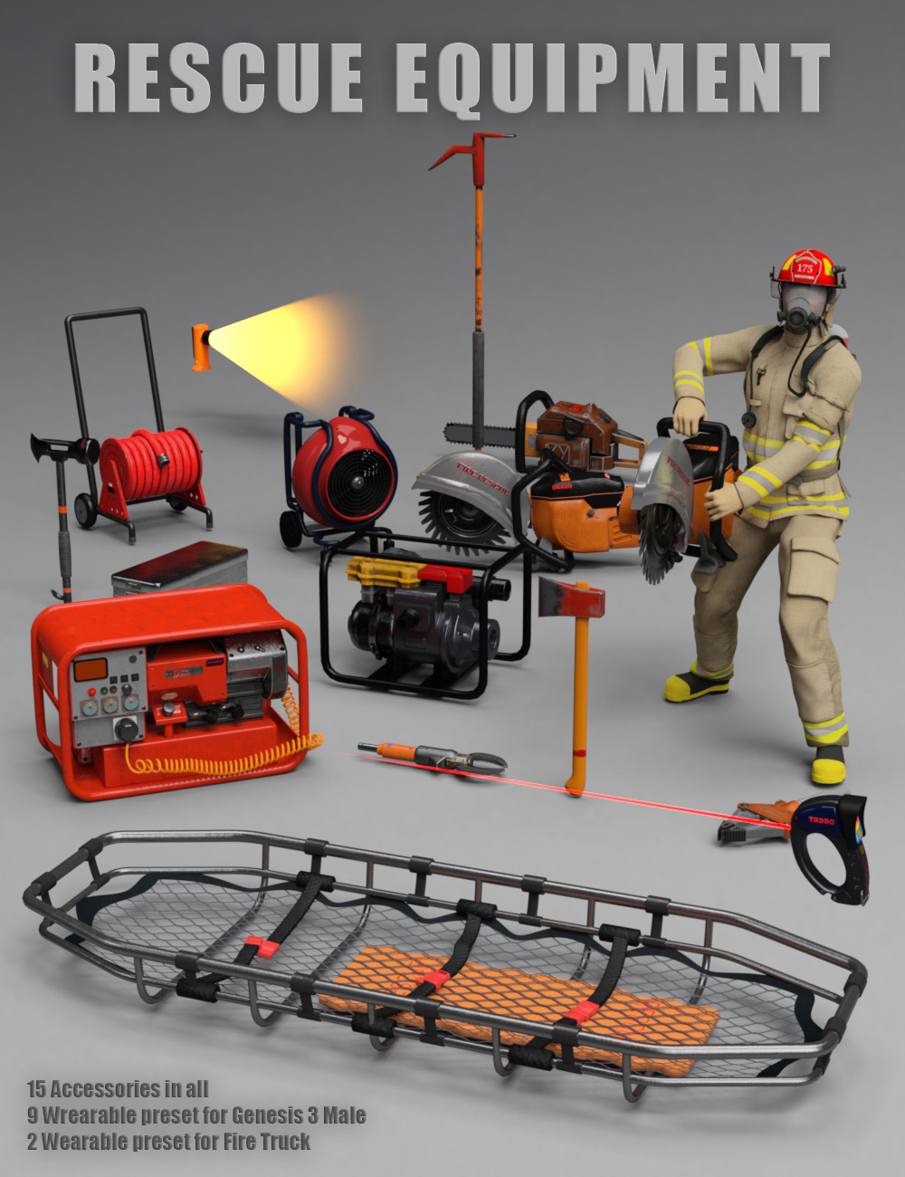 Rescue Equipment by: GavagaiMely3D, 3D Models by Daz 3D