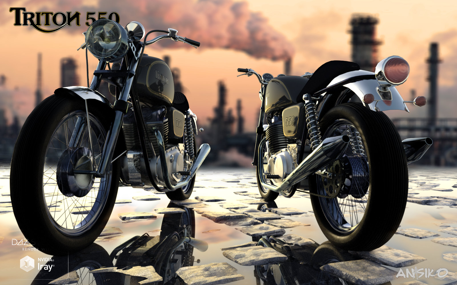 Triton Motorcycle by: Ansiko, 3D Models by Daz 3D