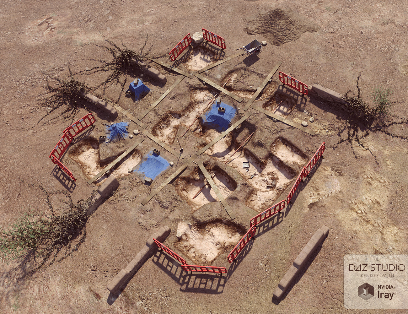 Archaeological Dig Site by: David BrinnenForbiddenWhispers, 3D Models by Daz 3D