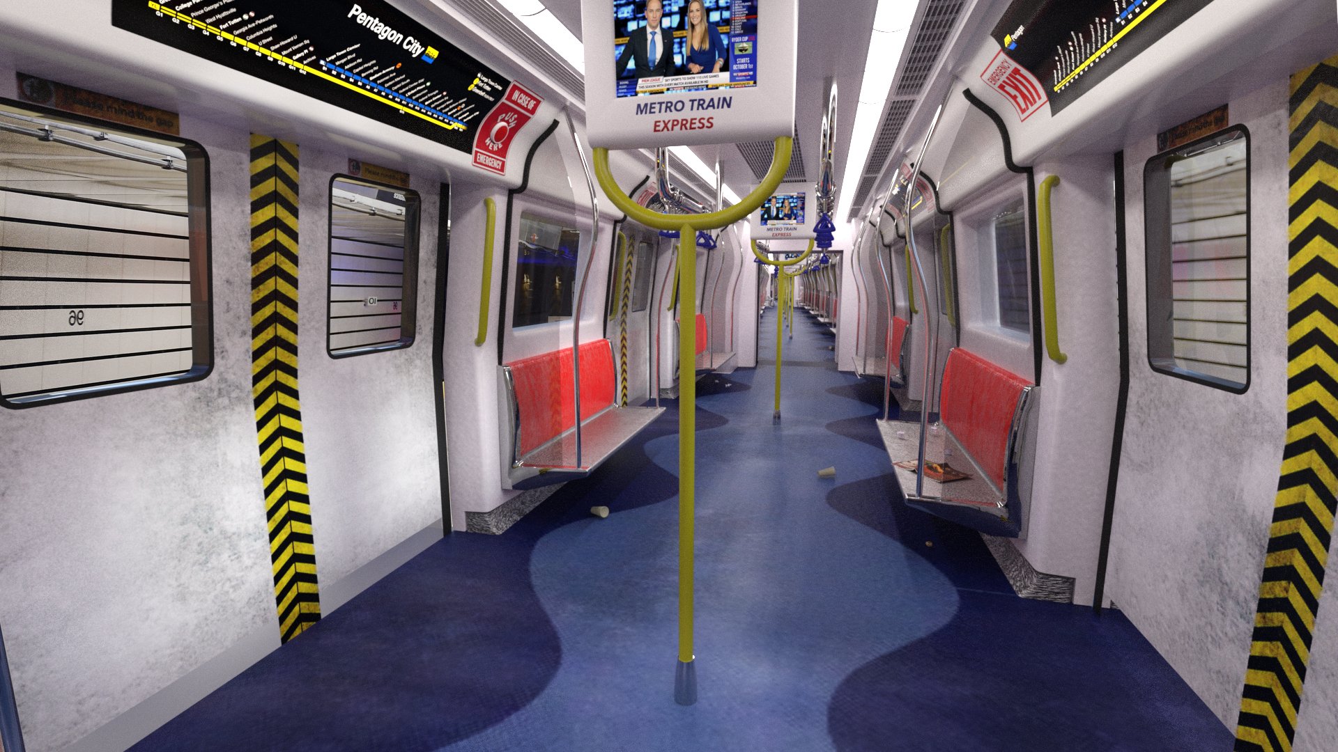 Metro Train by: PerspectX, 3D Models by Daz 3D