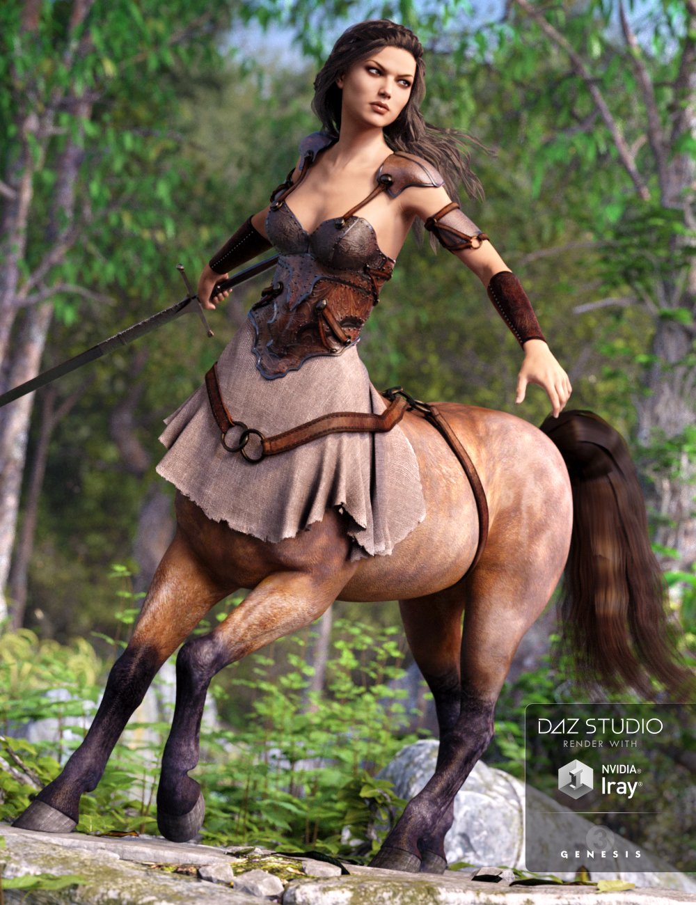 Warrior Queen Outfit for Centaur 7 Female by: Barbara BrundonDirtyFairyUmblefugly, 3D Models by Daz 3D