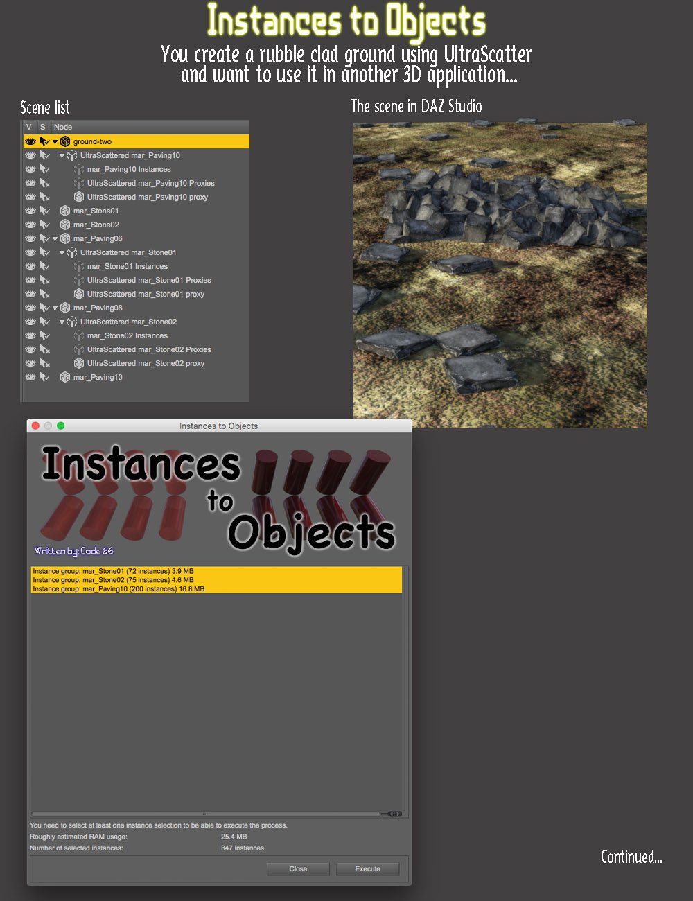 Instances to Objects by: Code 66, 3D Models by Daz 3D