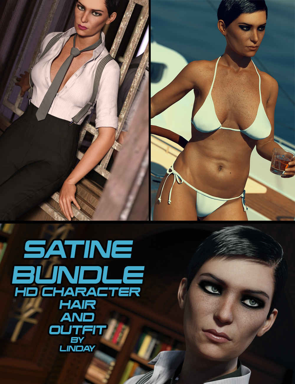 Satine Bundle for Genesis 3 Female(s) by: Linday, 3D Models by Daz 3D