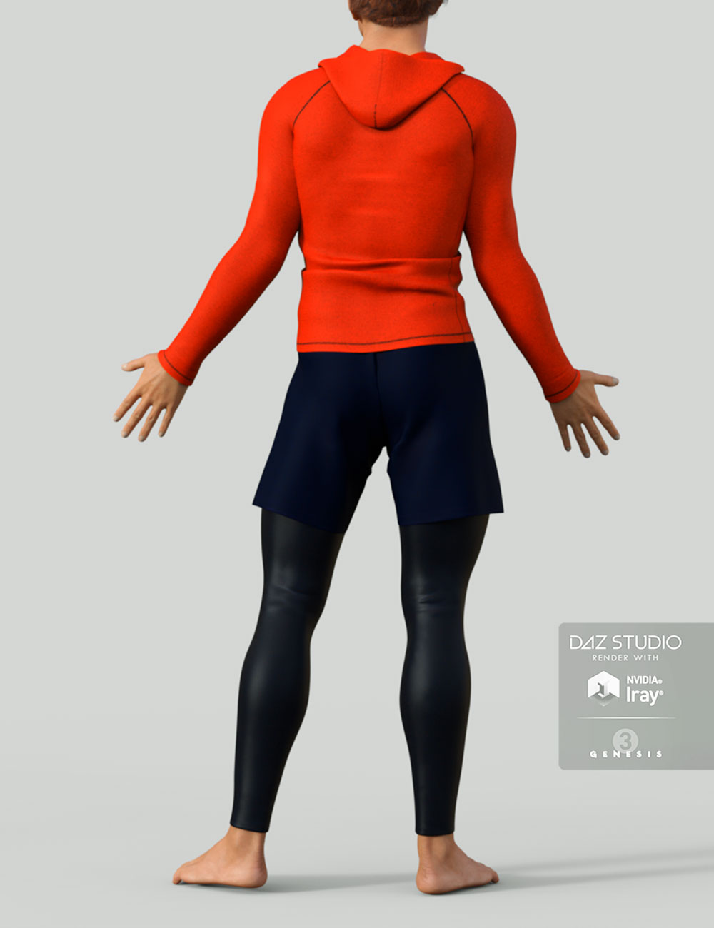 H&C Rash Guard Outfit for Genesis 3 Male by: IH Kang, 3D Models by Daz 3D