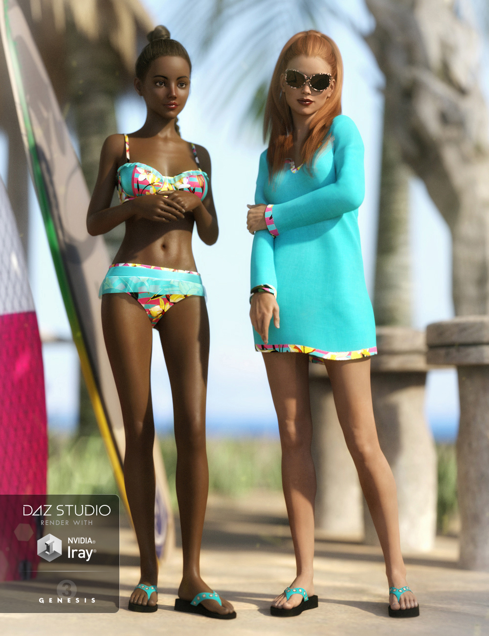Karly Bikini Outfit Textures by: Anna Benjamin, 3D Models by Daz 3D