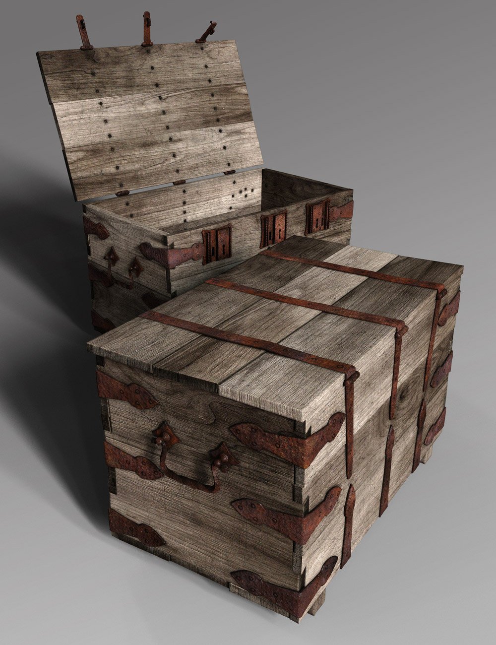 Strongboxes, Locks and Keys by: Age of Armour, 3D Models by Daz 3D