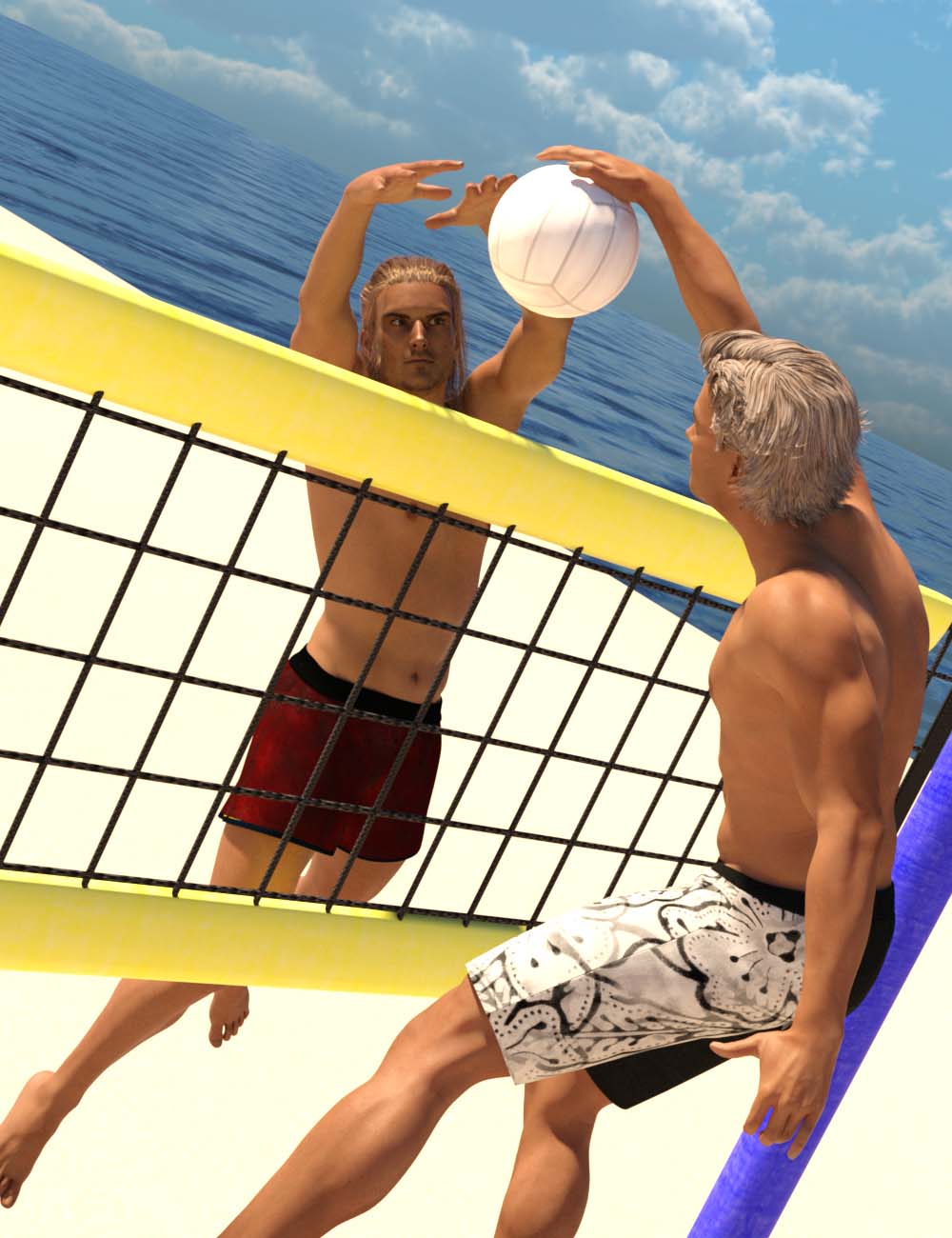 Beach Volleyball Poses for Genesis 3 Male by: RiverSoft Art, 3D Models by Daz 3D