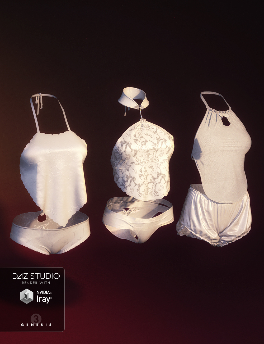 Halter Tops for Genesis 3 Female(s) by: , 3D Models by Daz 3D