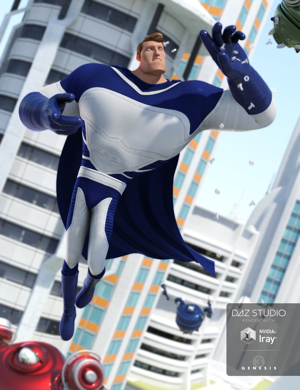 Toon Super Guy Suit for Genesis 3 Male(s) by: Barbara BrundonDemianUmblefugly, 3D Models by Daz 3D