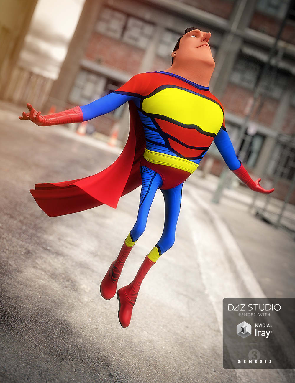 Toon Super Guy Suit Textures by: Demian, 3D Models by Daz 3D