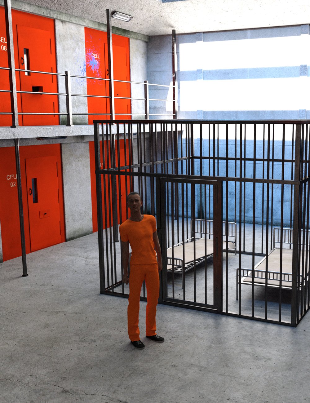 Cell Block B by: Moonscape Graphics, 3D Models by Daz 3D