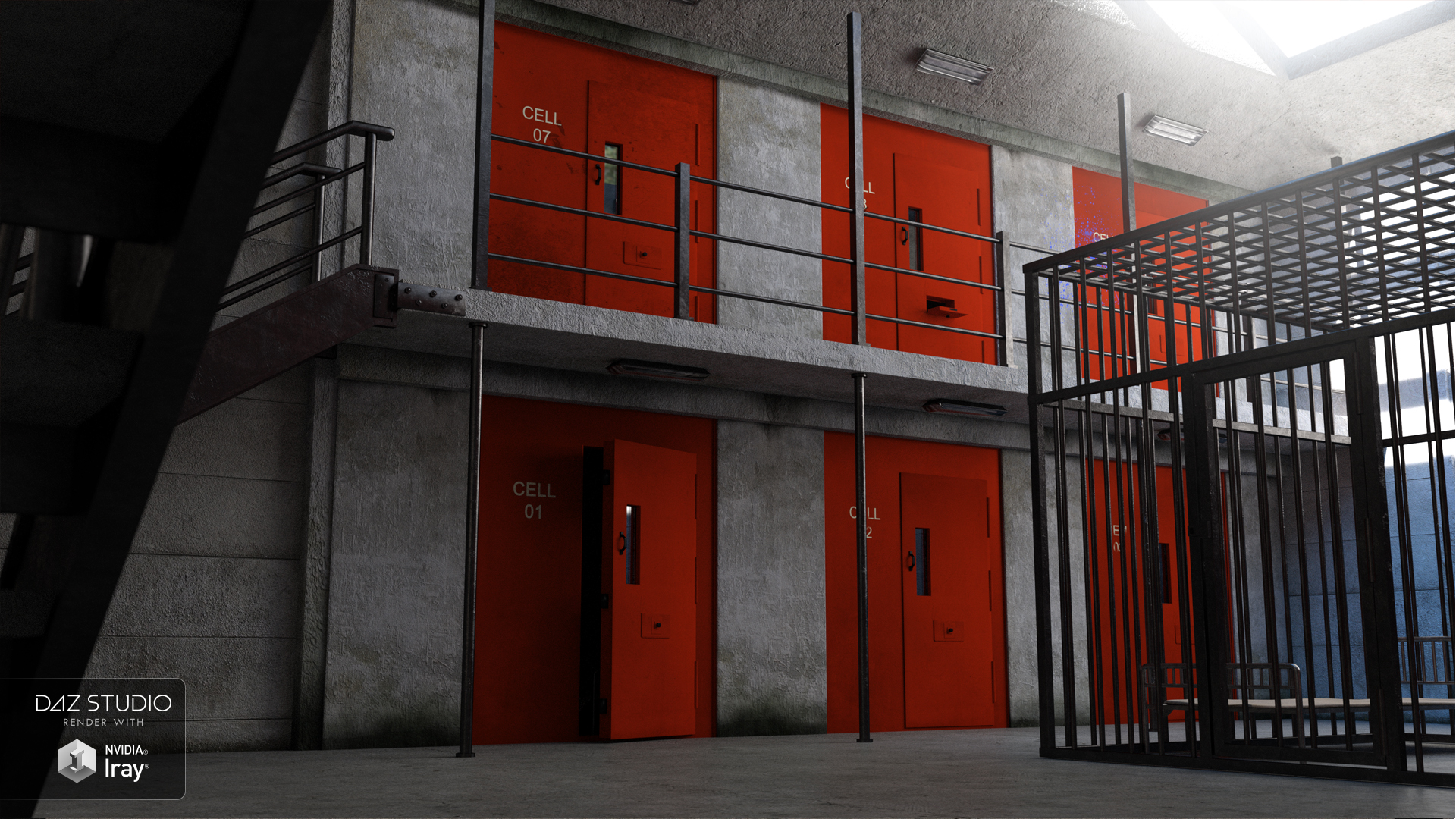 Cell Block B by: Moonscape Graphics, 3D Models by Daz 3D