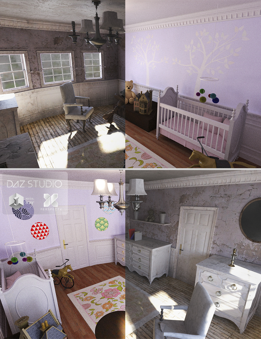 Nursery Room + Forgotten Innocence Bundled by: PerspectX, 3D Models by Daz 3D