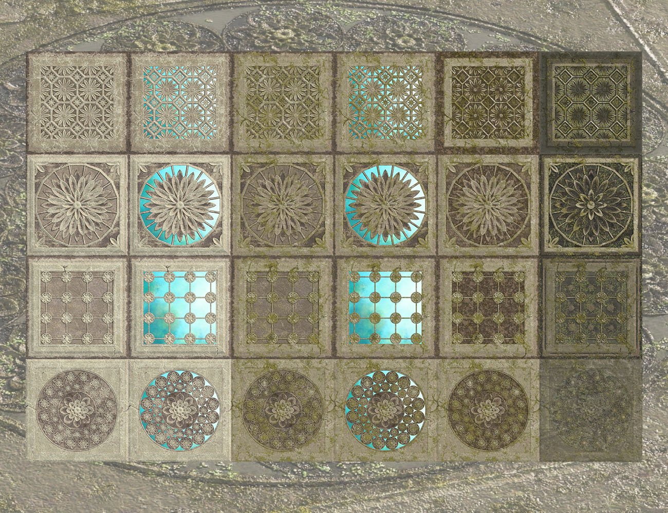 Stone Mandalas Texture Shaders by: vikike176, 3D Models by Daz 3D