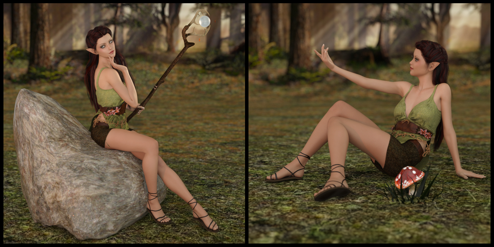 Woodland Grove Poses for Genesis 3 Female by: lunchlady, 3D Models by Daz 3D