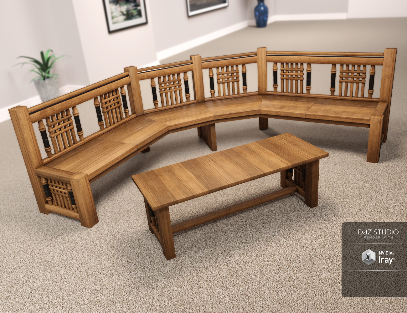 Breakfast Nook Furniture Breakfast Nook Furniture by: ARTCollab, 3D Models by Daz 3D