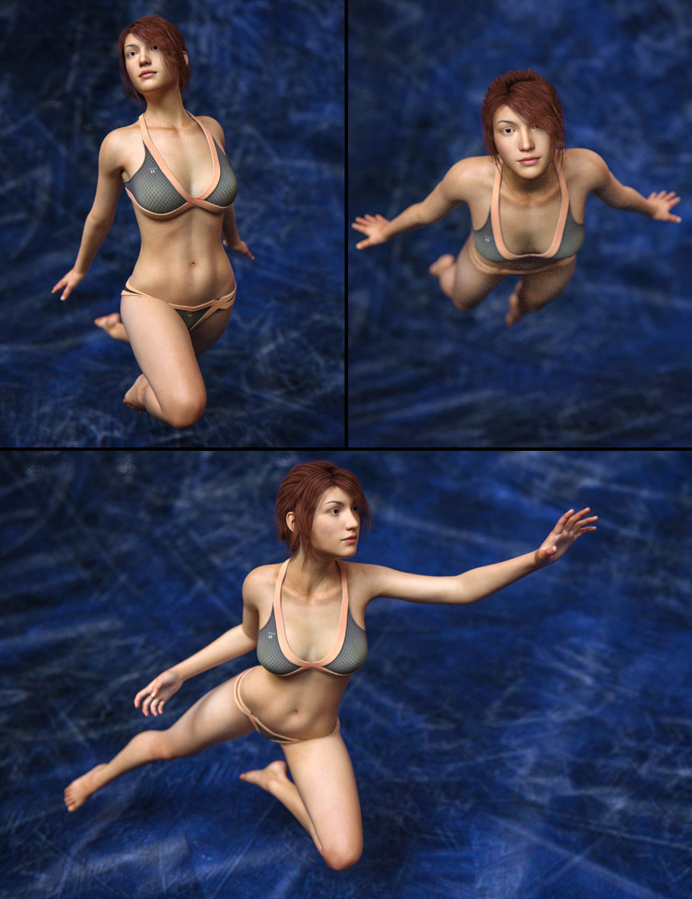 Zero G Poses for Genesis 8 Female and Victoria 8 by: Tako Yakida, 3D Models by Daz 3D