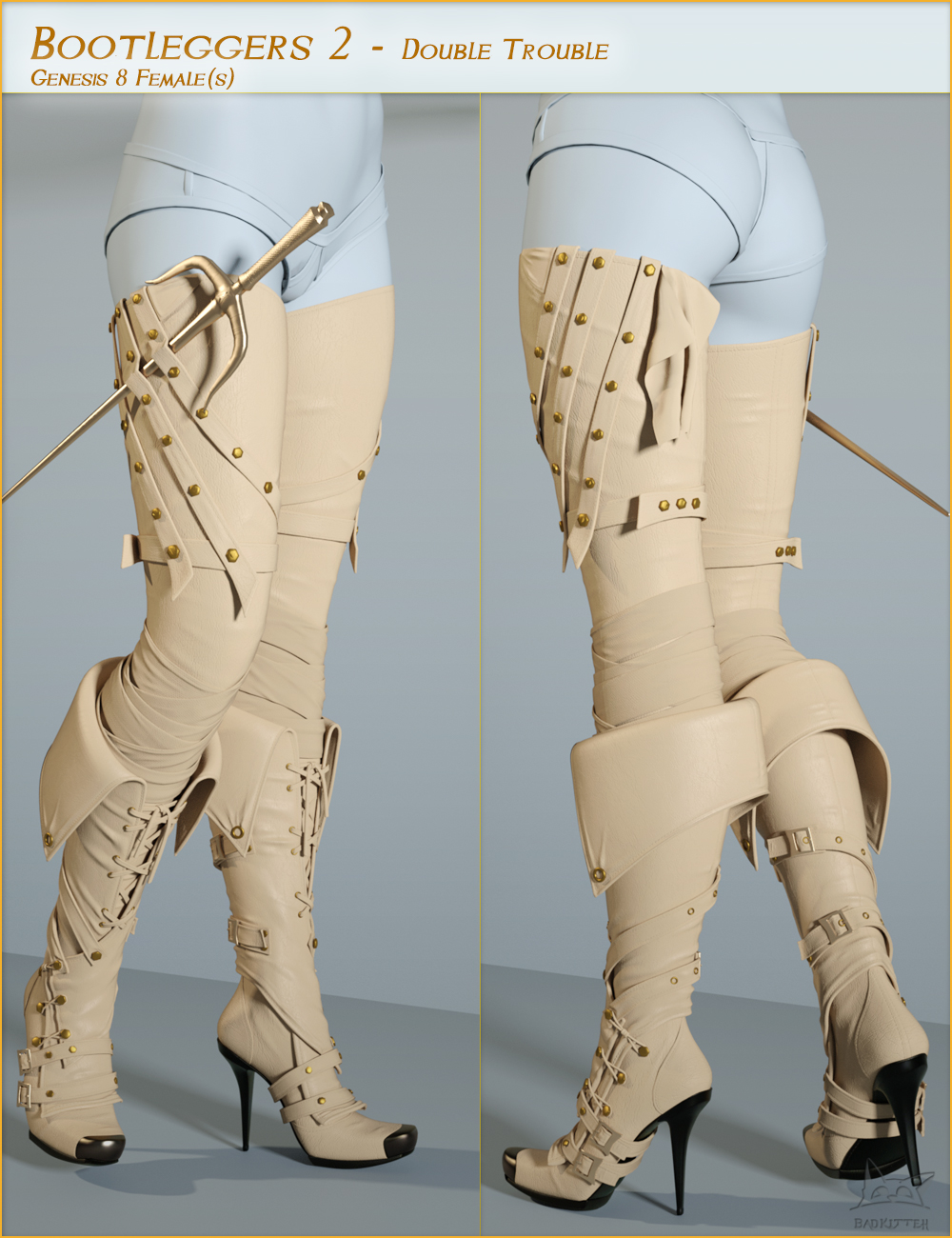 Bootleggers 2 - Double Trouble for Genesis 8 Female(s) by: BadKitteh Co, 3D Models by Daz 3D