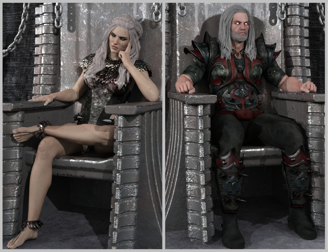 Dark Fantasy Throne and Poses for Genesis 3 Male and Female by: Nightshift3D, 3D Models by Daz 3D