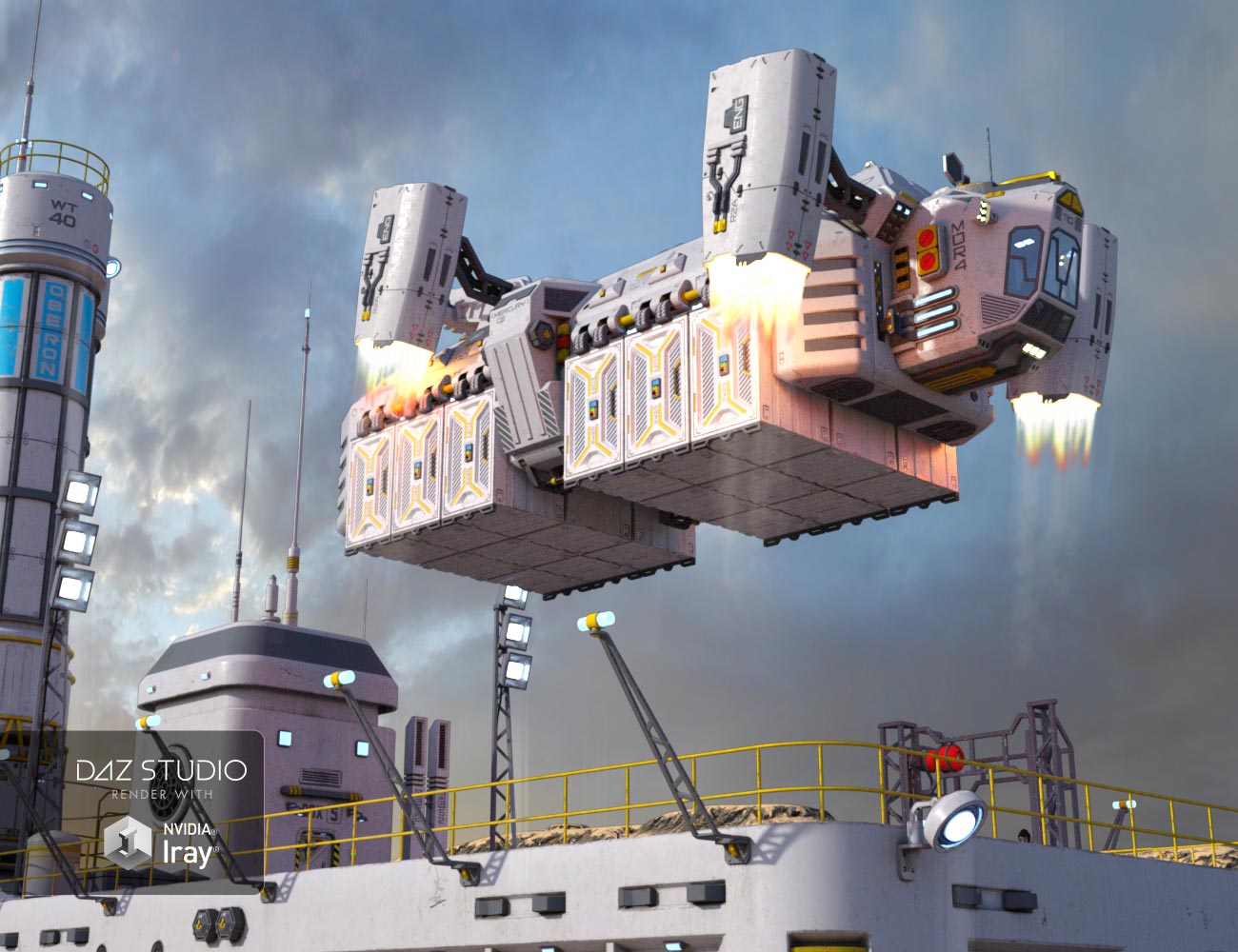 Sci-fi Cargo Ship