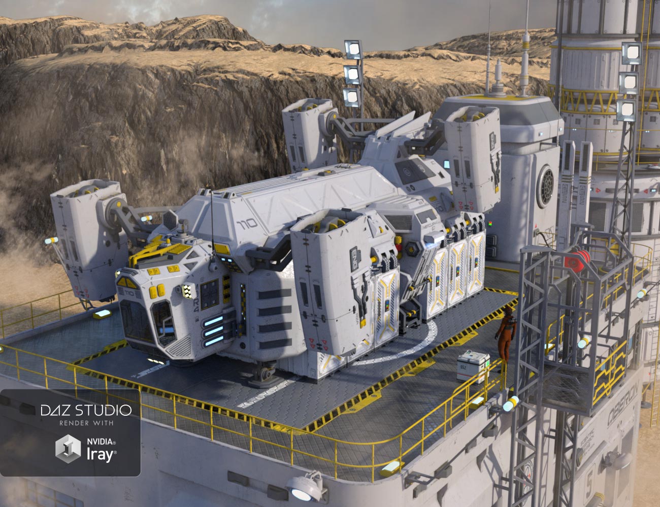 Sci-fi Cargo Ship by: petipet, 3D Models by Daz 3D