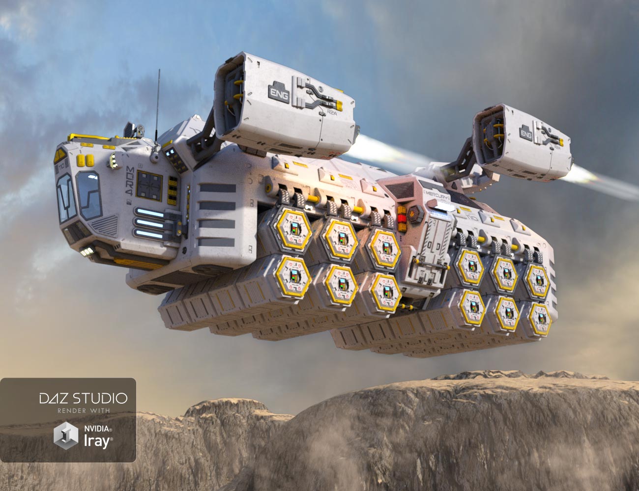 Sci-fi Cargo Ship by: petipet, 3D Models by Daz 3D