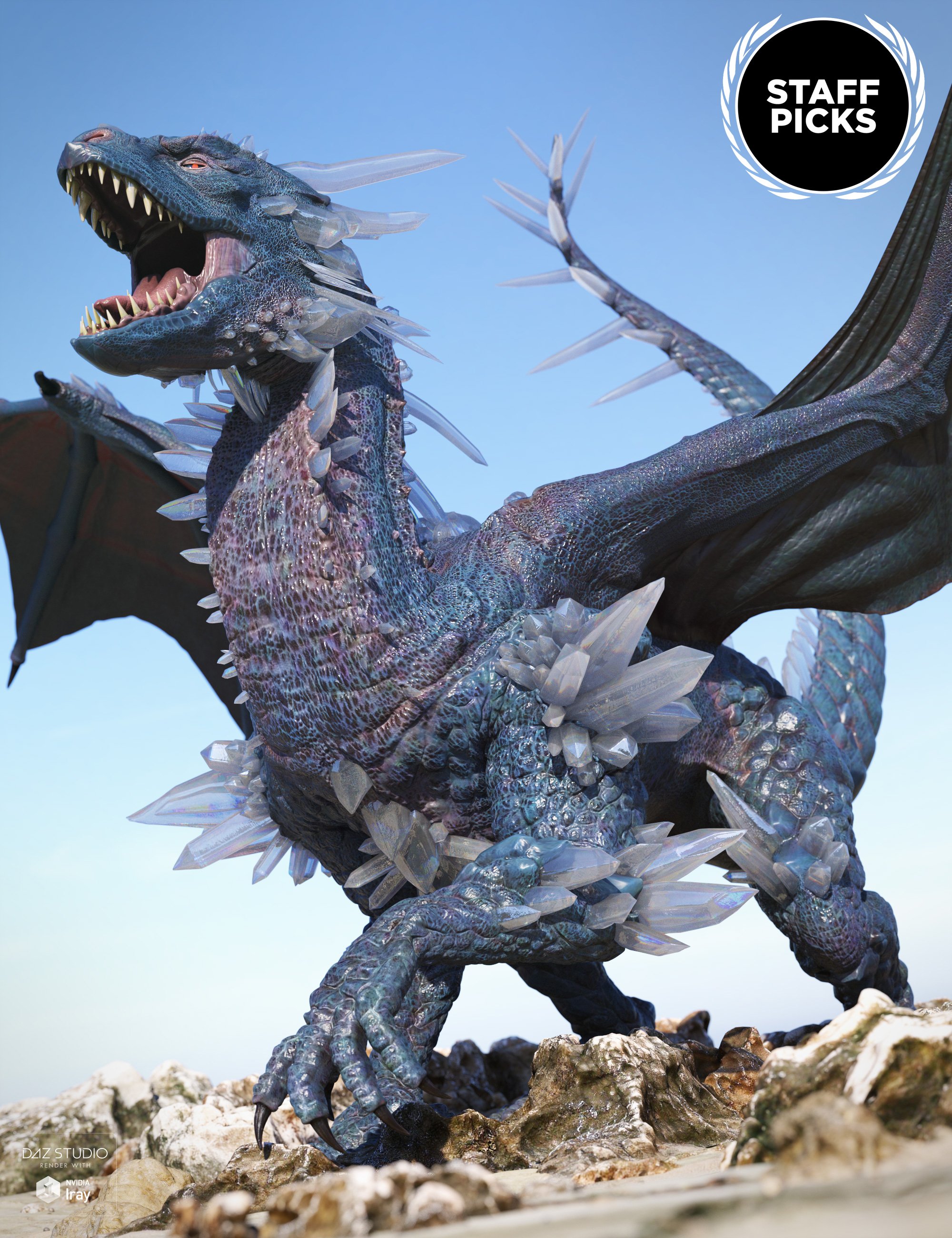Crystal Dragon for the Daz Dragon 3 by: , 3D Models by Daz 3D