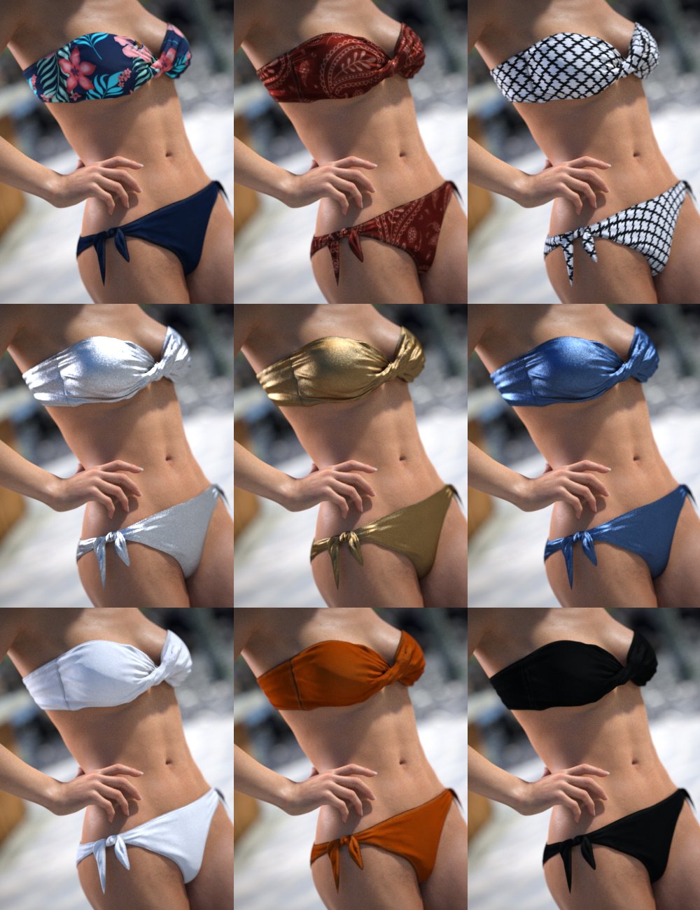Bandeau Twist Bikini for Genesis 8 Female(s) by: NikisatezArien, 3D Models by Daz 3D