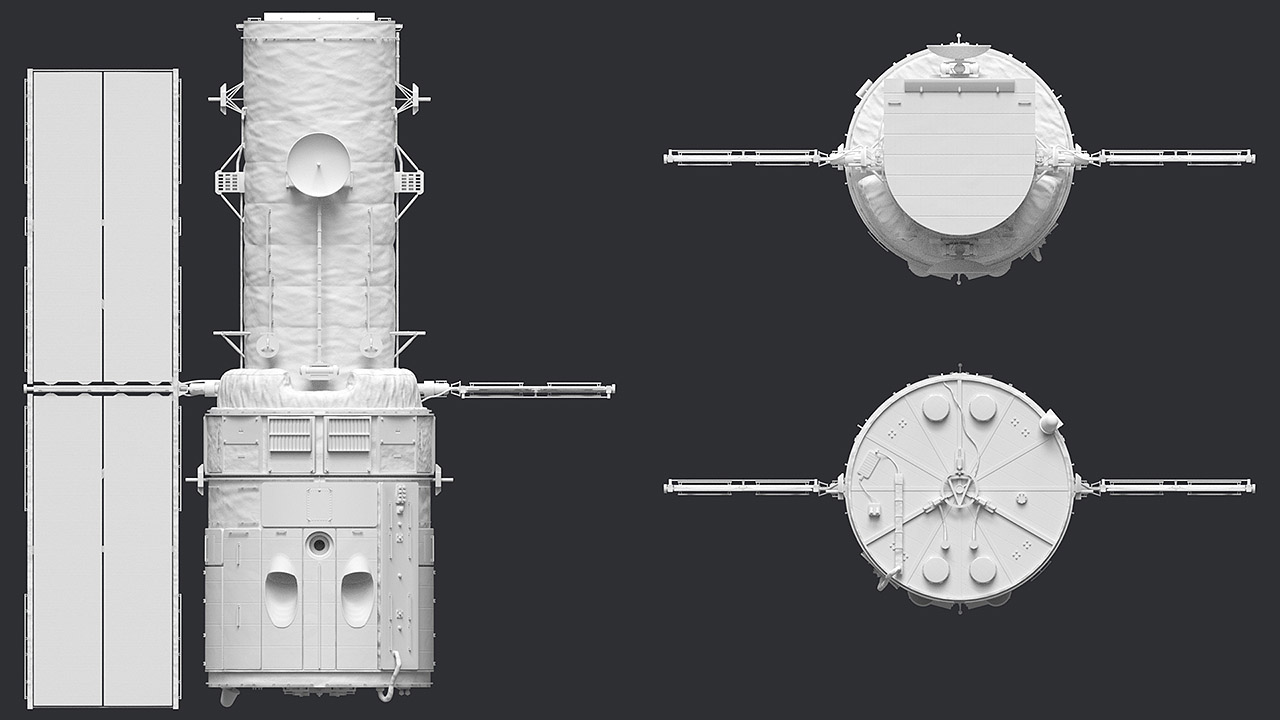 HST Space Telescope HST Space Telescope by: Mely3D, 3D Models by Daz 3D