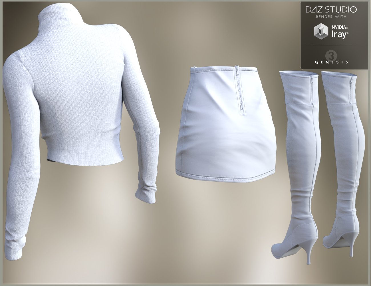 Leather Skirt Outfit for Genesis 3 Female(s) Leather Skirt Outfit for Genesis 3 Female(s) by: Nikisatez, 3D Models by Daz 3D