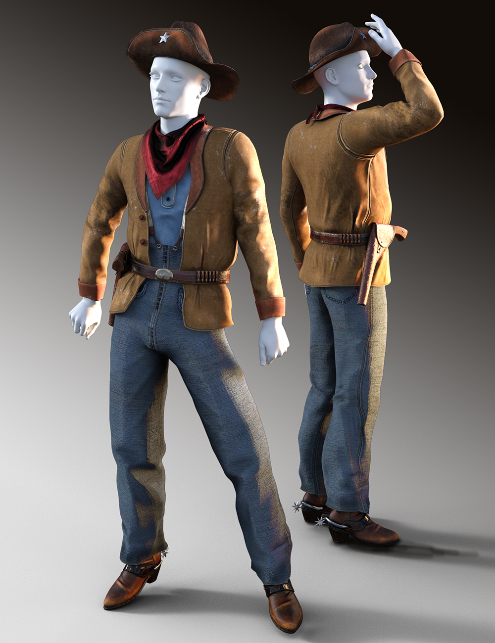 Shenandoah: Texas Ranger Outfit for Genesis 3 Male(s) by: Meshitup, 3D Models by Daz 3D