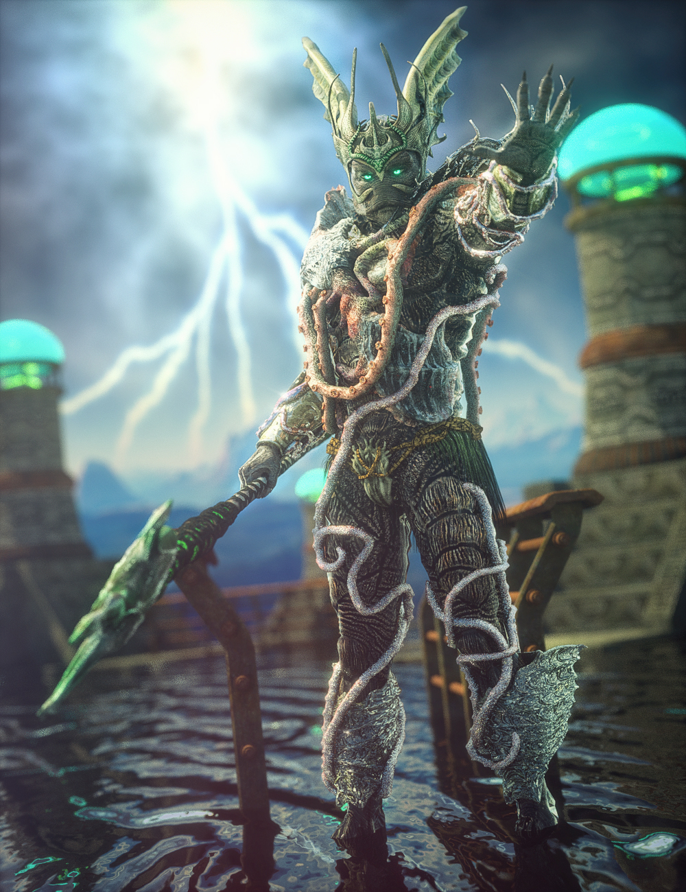 King of the Deep Outfit and Poses for Genesis 3 Male Creech Evolution King of the Deep Outfit and Poses for Genesis 3 Male Creech Evolution by: Sixus1 Media, 3D Models by Daz 3D