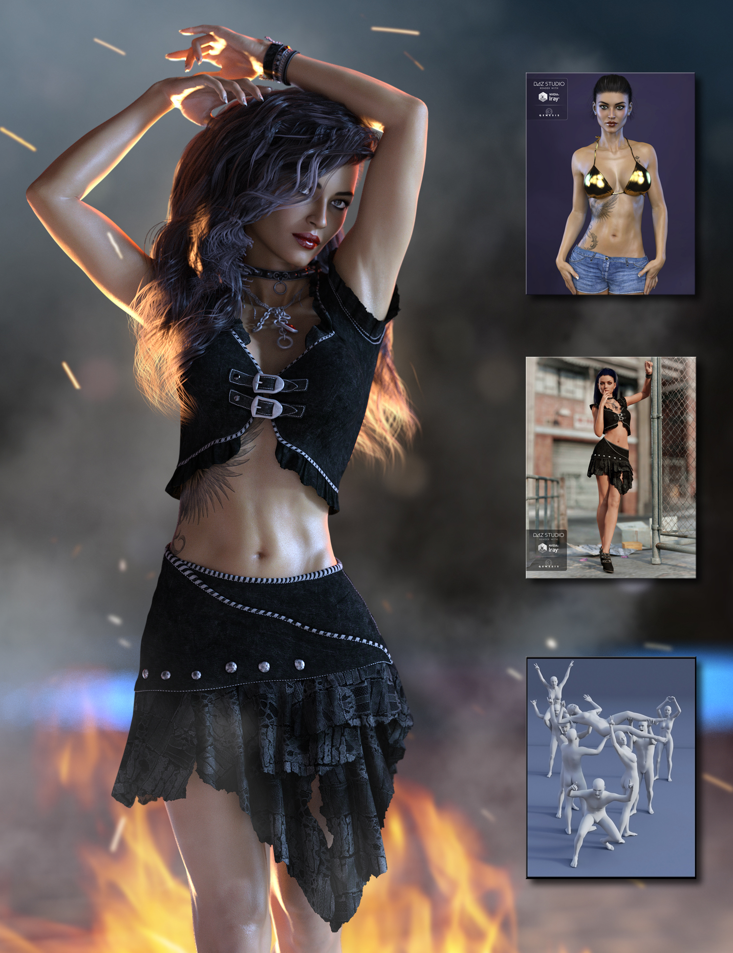 Rocker Chic Bundle by: , 3D Models by Daz 3D