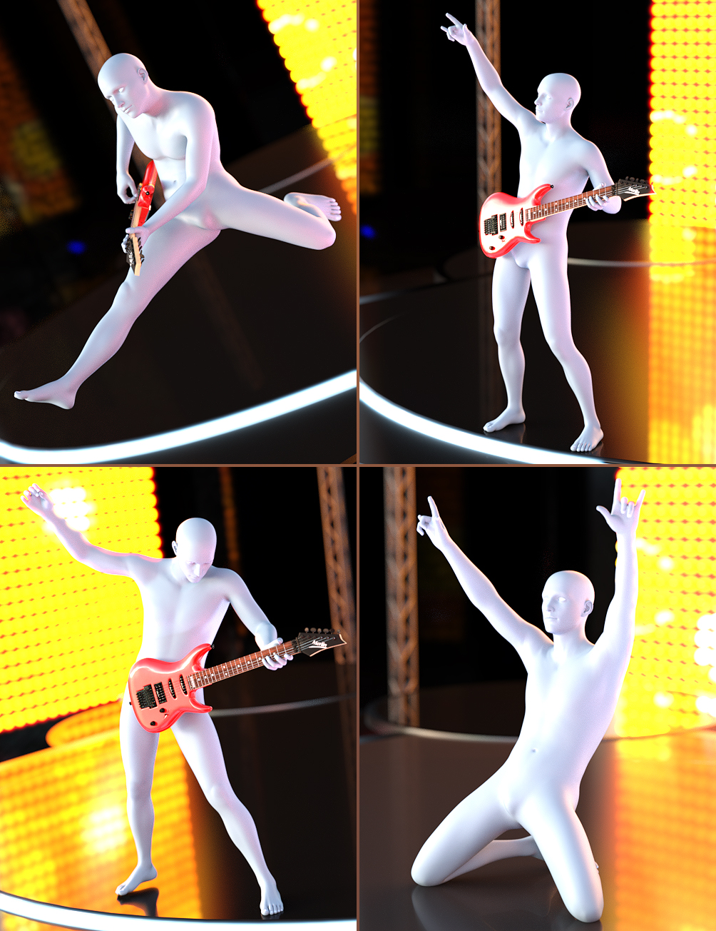 Rock Star Poses for Genesis 3 Males by: FeralFey, 3D Models by Daz 3D