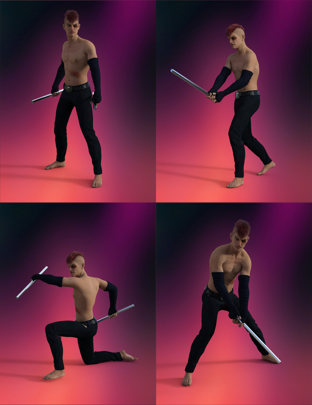 First Warrior Poses for Genesis 3 Male(s) by: Muscleman, 3D Models by Daz 3D