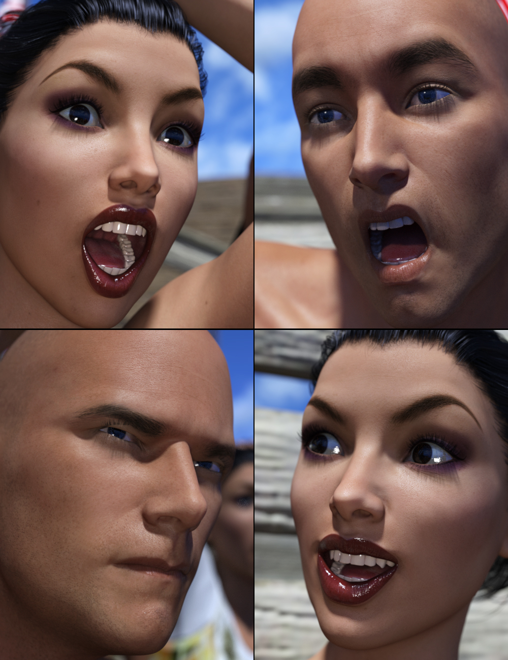 Crowd Reaction Expressions by: Predatron, 3D Models by Daz 3D