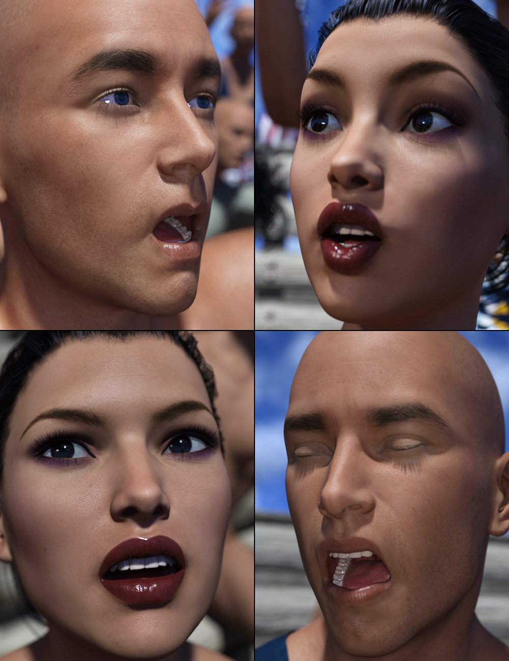 Crowd Reaction Expressions Crowd Reaction Expressions by: Predatron, 3D Models by Daz 3D
