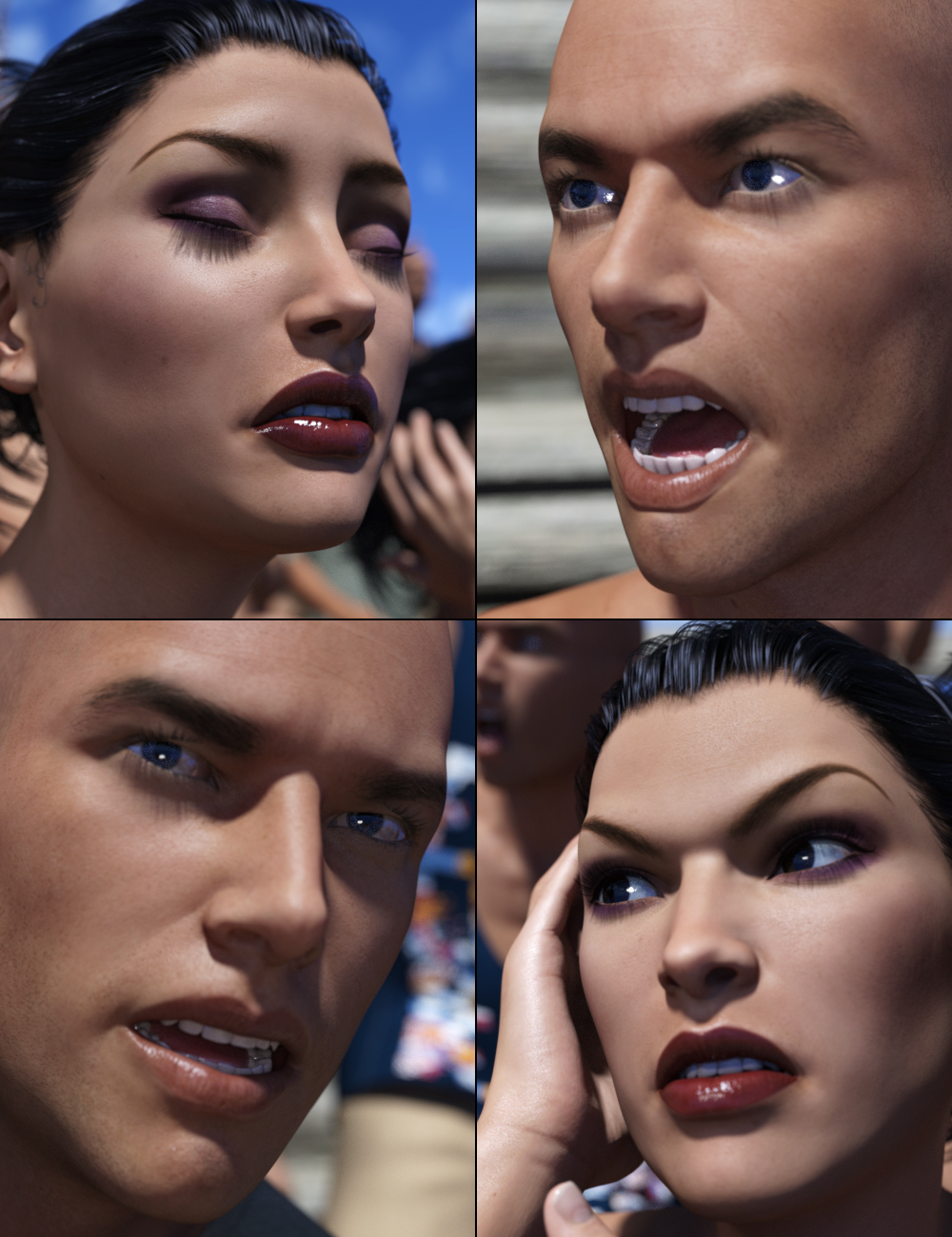Crowd Reaction Expressions Crowd Reaction Expressions by: Predatron, 3D Models by Daz 3D