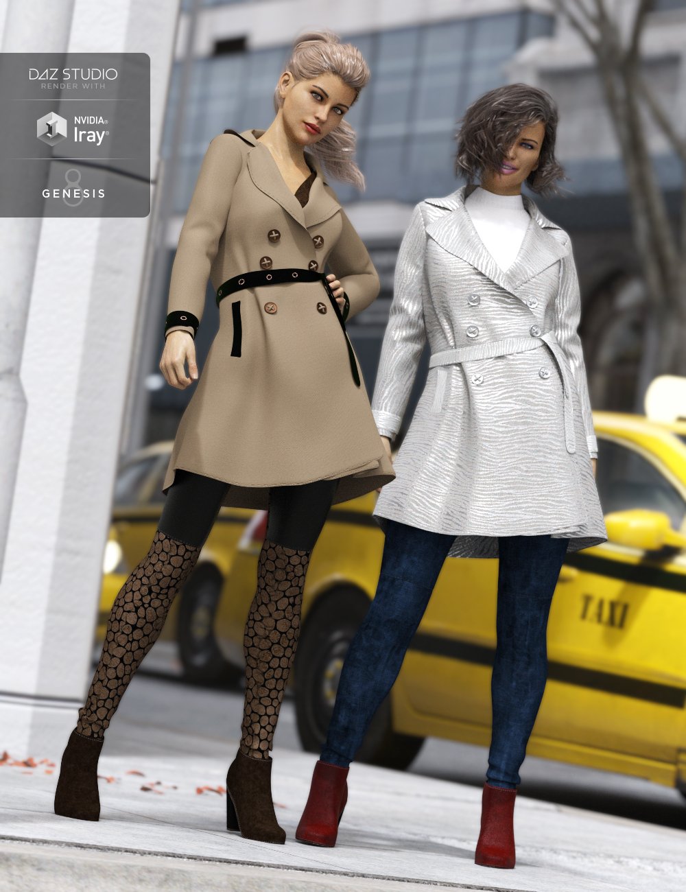 Trench Coat Outfit Textures by: Anna Benjamin, 3D Models by Daz 3D