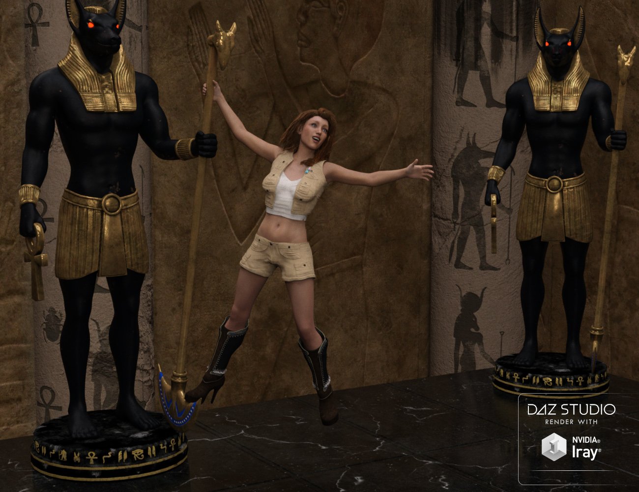 Temple of Anubis Poses for Genesis 3 Female by: Wicked Creations, 3D Models by Daz 3D