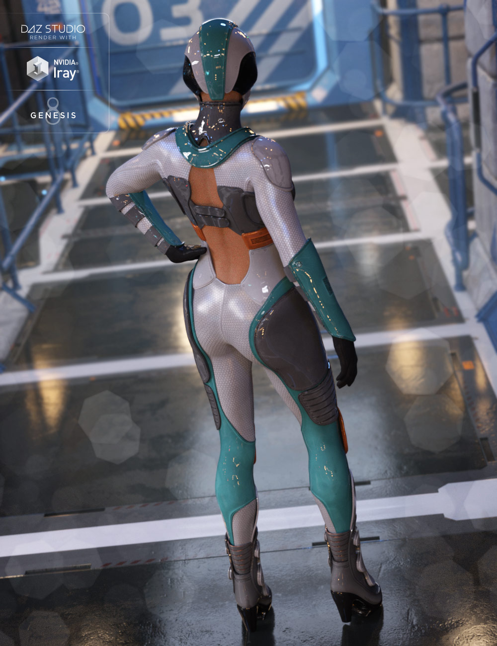 Andromeda Sci-Fi Outfit for Genesis 8 Female(s) by: DemianYura, 3D Models by Daz 3D