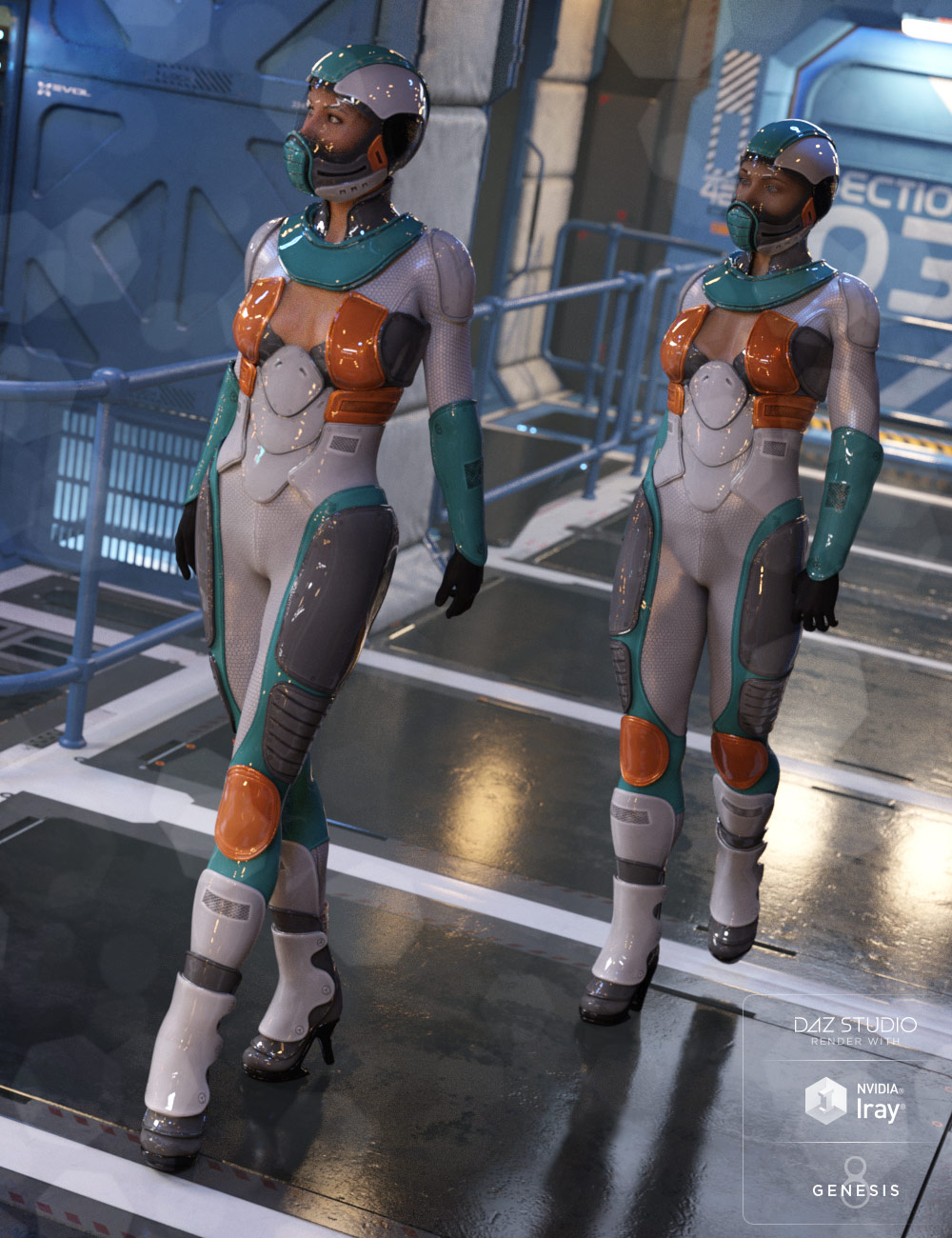 Andromeda Sci-Fi Outfit for Genesis 8 Female(s) by: DemianYura, 3D Models by Daz 3D