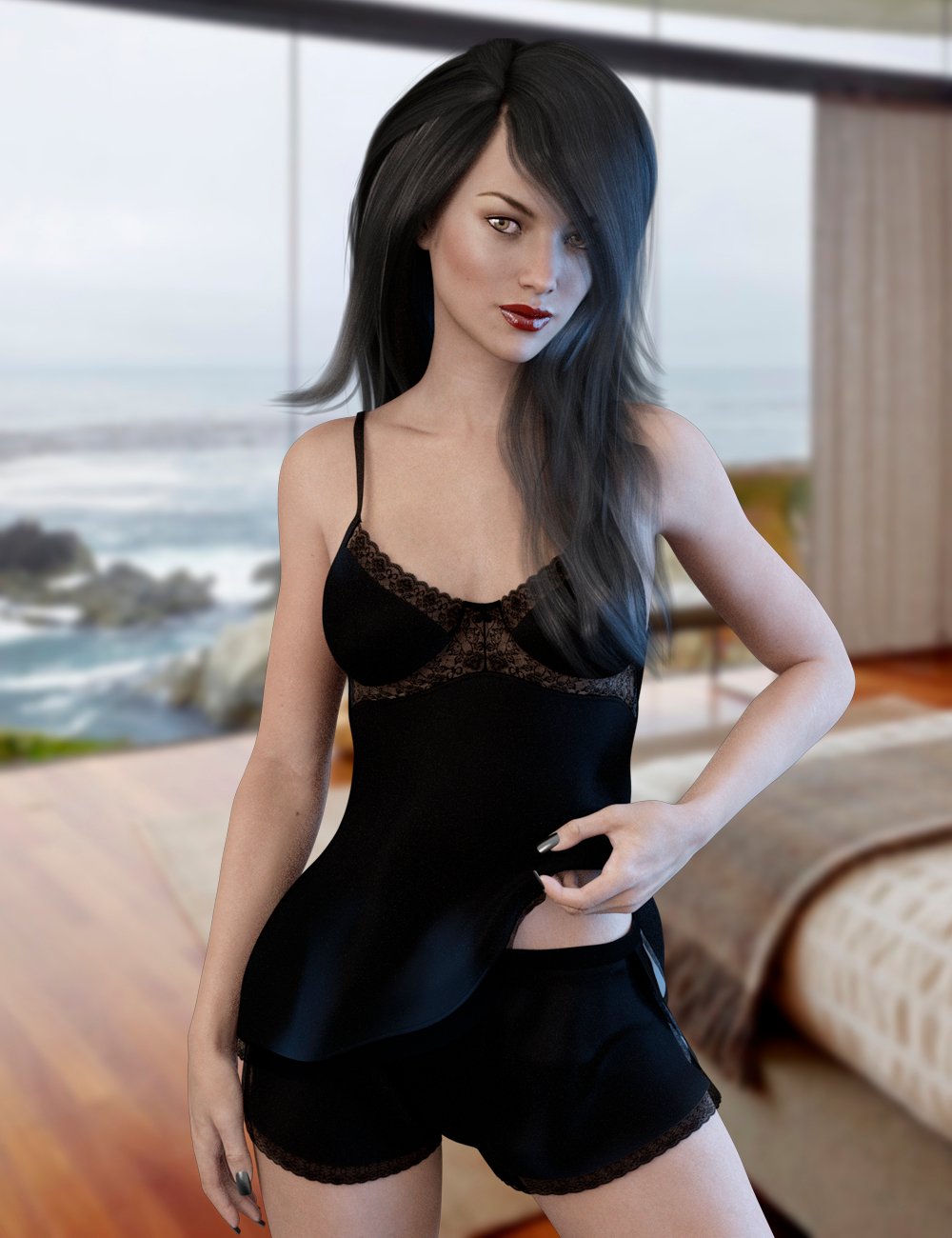X-Fashion Pajama Set for Genesis 3 Female(s) by: xtrart-3d, 3D Models by Daz 3D
